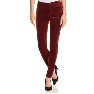 J Brand Maria High Rise Skinny Jeans Pants Stretch Velvet Oxblood Burgundy 8